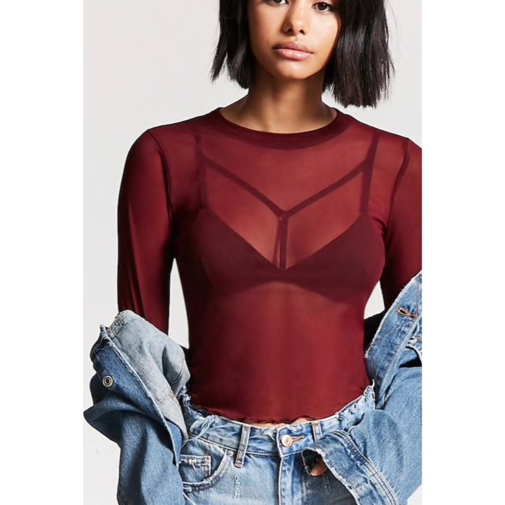 NWOT Forever 21 Sheer Mesh Top